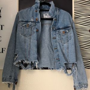 Vintage destroyed jean jacket